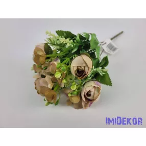 Boglárka 5 ágú selyem csokor 29 cm - Bézses