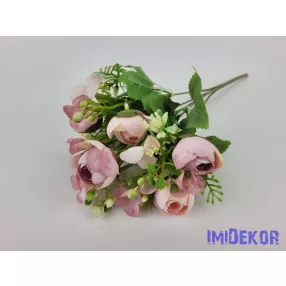 Boglárka 5 ágú selyem csokor 29 cm - Rózsaszínes