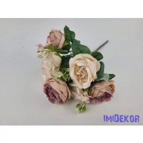 Peónia 5 ágú selyem csokor 28 cm - Mályvás Barack