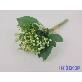 Bogyós leveles 7 szálas köteg 33 cm - Fehér