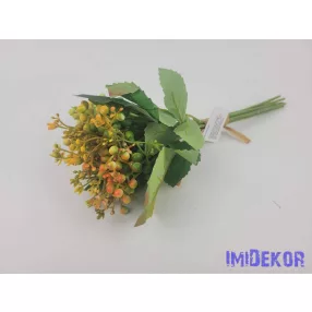 Bogyós leveles 7 szálas köteg 33 cm - Narancs