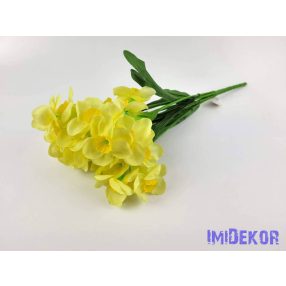 Nárcisz 7 ágú selyem csokor 43 cm - Sárga
