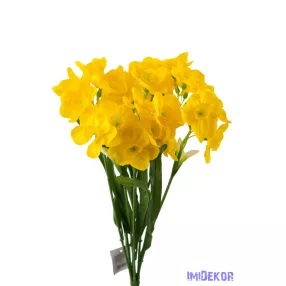 Nárcisz 7 ágú selyem csokor 43 cm - Sárga