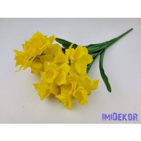 Nárcisz 7 ágú selyem csokor 42cm - Sárga