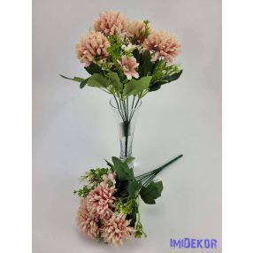 Krizantém 7v selyem csokor 31cm - Barackos