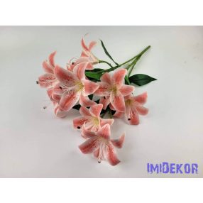 Gumis liliom 9 ágú csokor 56 cm - Rózsaszín-Fehér