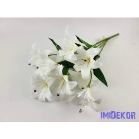 Gumis liliom 9 ágú csokor 56 cm - Fehér