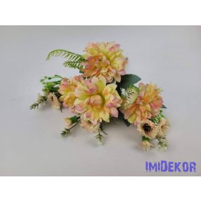 Dália + margaréta 7 ágú selyem csokor 33 cm - Cirmos