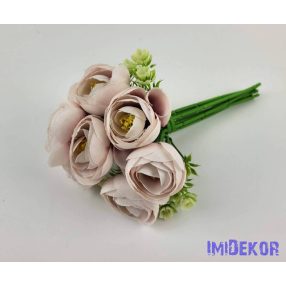 Boglárka 9 ágú selyem csokor 22 cm - Halvány Mályvás