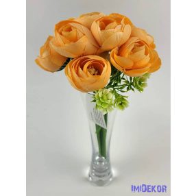 Boglárka 9 ágú selyem csokor 22 cm - Halvány Narancs