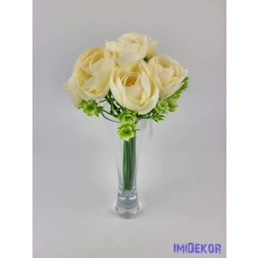 Boglárka 9 ágú selyem csokor 22 cm - Vaj