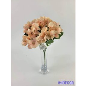 Hortenzia 5 ágú selyem csokor 26 cm - Barackos