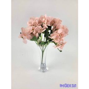 Hortenzia 5 ágú selyem csokor 26 cm - Rózsaszínes