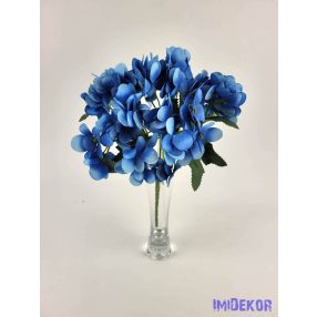 Hortenzia 5 ágú selyem csokor 26 cm - Királykék