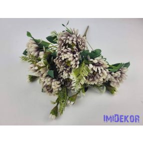 Krizantém 11 ágú selyem csokor 44cm - Mályvás