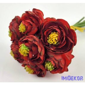 Boglárka 7 szálas kötegelt csokor 22 cm - Bordó