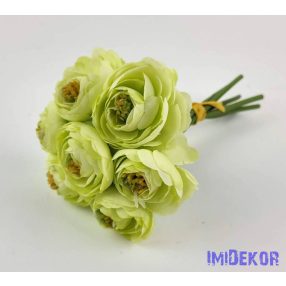 Boglárka 7 szálas kötegelt csokor 22 cm - Zöldes