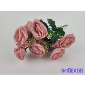 Rózsa 7 ágú selyem csokor 30 cm - Mályva