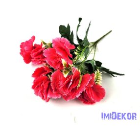 Szegfű 7 ágú selyem csokor 31 cm - Ciklámen