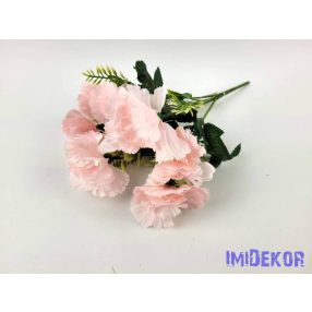 Szegfű 7 ágú selyem csokor 31 cm - Babarózsaszín