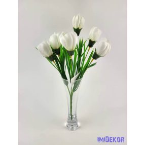 Krókusz 6 ágú selyem csokor 33 cm - Fehér