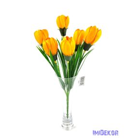 Krókusz 6 ágú selyem csokor 33 cm - Napsárga
