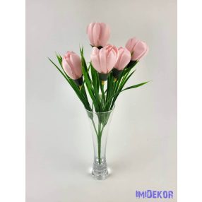 Krókusz 6 ágú selyem csokor 33 cm - Rózsaszín
