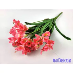 Frézia 12 ágú selyem csokor 52 cm - Púder Rózsaszín