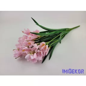 Frézia 12 ágú selyem csokor 52 cm - Babarózsaszín