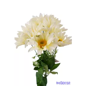 Margaréta 7 ágú selyemvirág csokor 38 cm - Krém