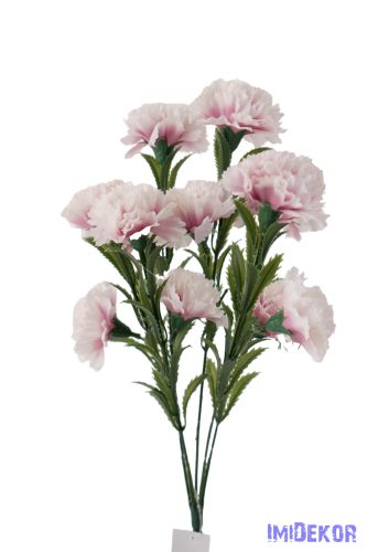 Szegfű 6 ágú 12 fejes selyemvirág csokor 46cm - Mályvás