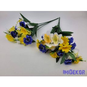 Tavaszi 7 ágú vegyes selyem csokor 38cm