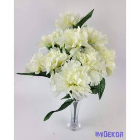 Szegfű 10 ágú selyem csokor 45 cm - Krém