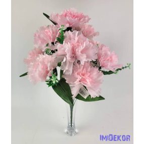 Szegfű 10 ágú selyem csokor 45 cm - Babarózsaszín