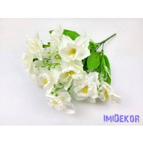 Nárcisz 6 ágú selyem csokor 33 cm - Fehér