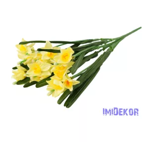 Nárcisz 7 ágú selyem csokor 60cm - Sárga