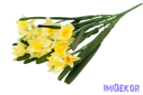 Nárcisz 7 ágú selyem csokor 60cm - Sárga