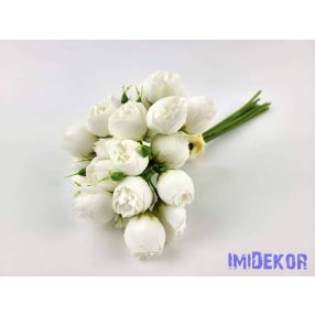 Boglárka 9 szálas kötegelt csokor 33 cm - Fehér