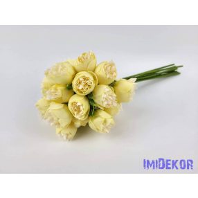 Boglárka 9 szálas kötegelt csokor 33 cm - Krém