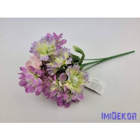   Mezei 5ágú műbogyós búzavirág csokor 27cm - Lilás Rózsaszín
