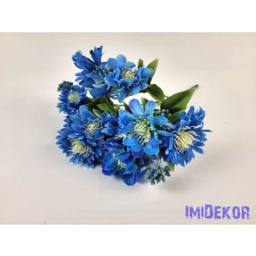 Búzavirág 5 ágú selyem csokor 28 cm - Kék