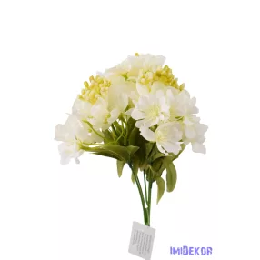 Tavaszi 5 ágú selyem csokor 28cm - Fehér