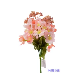 Tavaszi 5 ágú selyem csokor 28cm - Rózsaszín