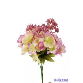 Tavaszi 5 ágú selyem csokor 28cm - Lila