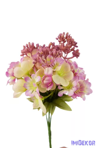 Tavaszi 5 ágú selyem csokor 28cm - Lila