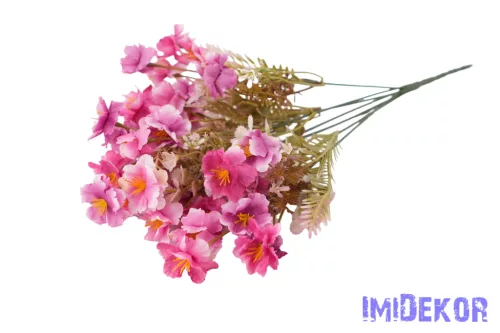 Apró virágos 7 ágú selyem csokor 38cm - Lila