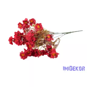 Apró virágos 7 ágú selyem csokor 38cm - Bordó