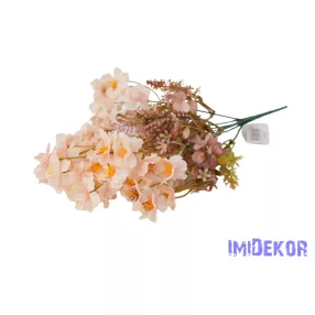 Apró virágos 7 ágú selyem csokor 38cm - Barack