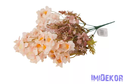 Apró virágos 7 ágú selyem csokor 38cm - Barack