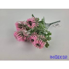 Bogáncs 7 ágú műzöld csokor 32 cm - Rózsaszín